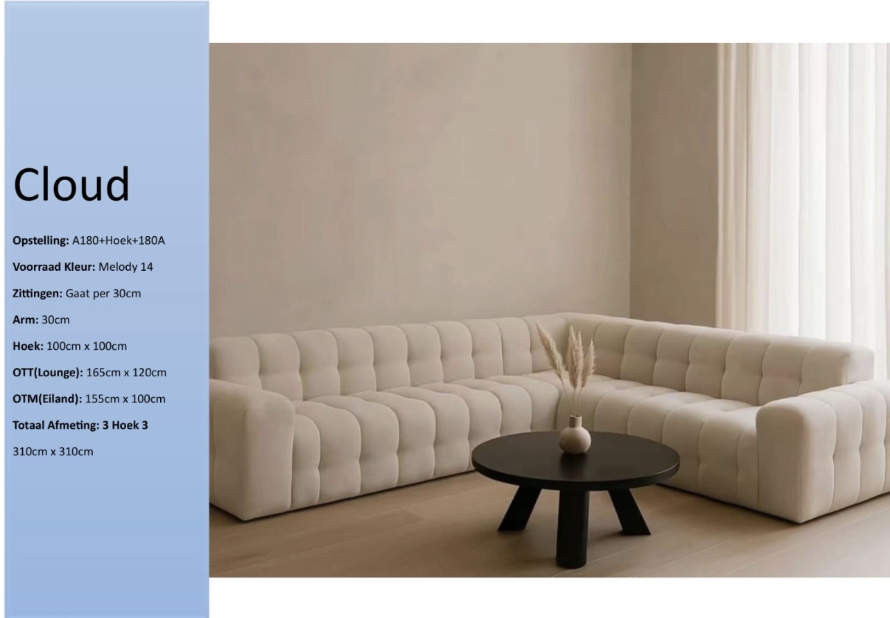 Hoekbank Cloud Teddy wit