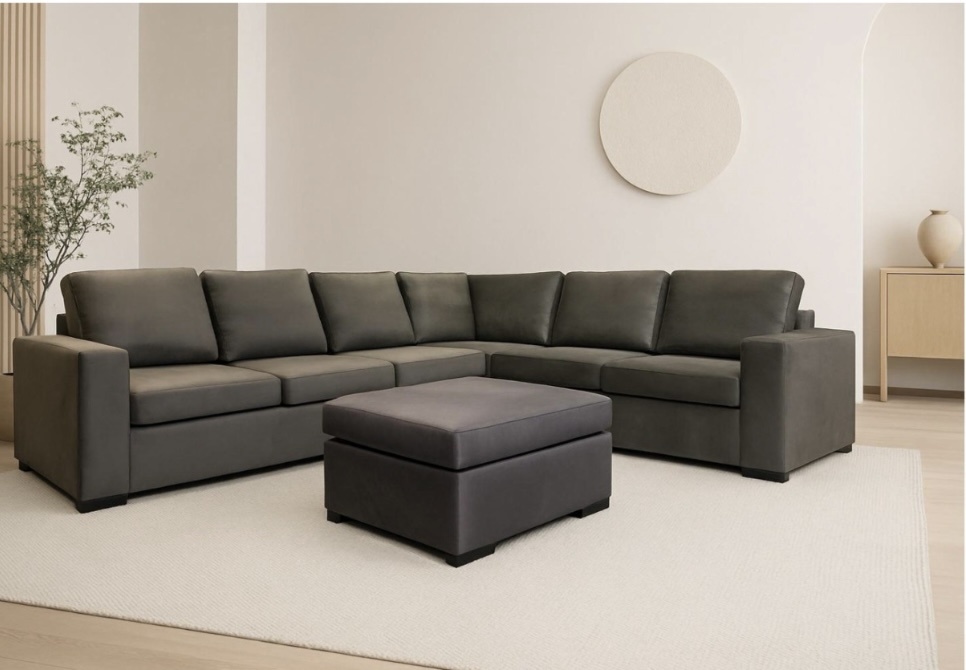 Mila Hoekbank met poef