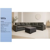 Mila Hoekbank met poef