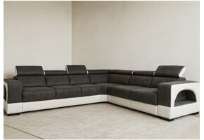 Hoekbank Rafaello grijs/wit