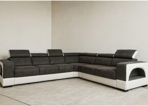 Hoekbank Rafaello grijs/wit