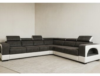 Hoekbank Rafaello grijs/wit