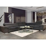 Hoekbank Rosso  verstelbare hoofdsteunen antraciet