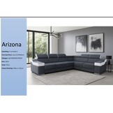 Hoekbank Arizona verstelbare hoofdsteunen antraciet/wit