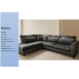 Hoekbank bolivia met hoge poten en extra kussen antraciet