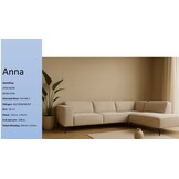 Anna hoekbank met lounge taupe