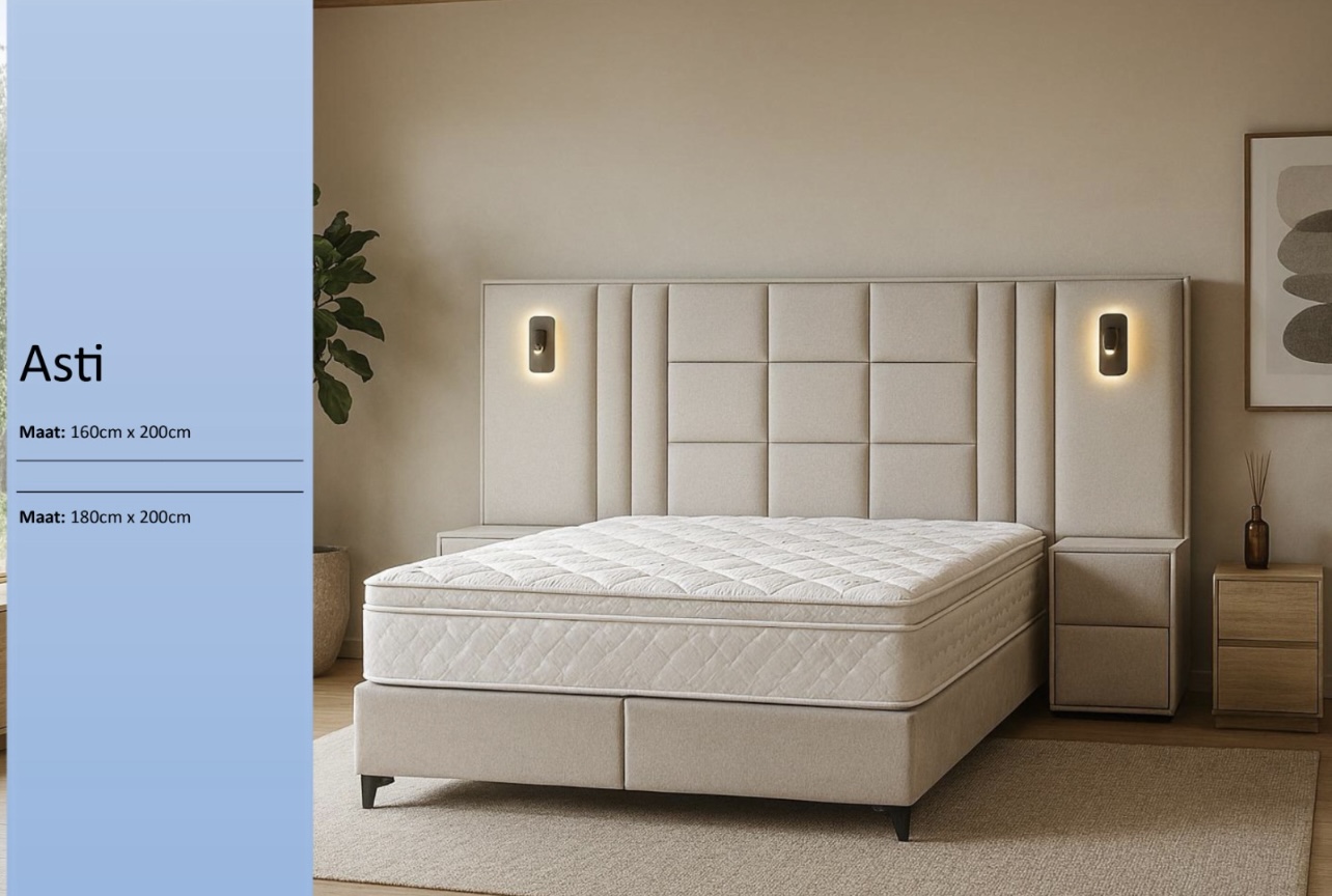 Asti tweepersoonsbed met verlichting
