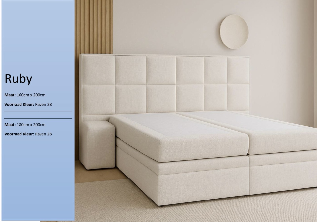 Ruby tweepersoonsbed met nachtkastjes