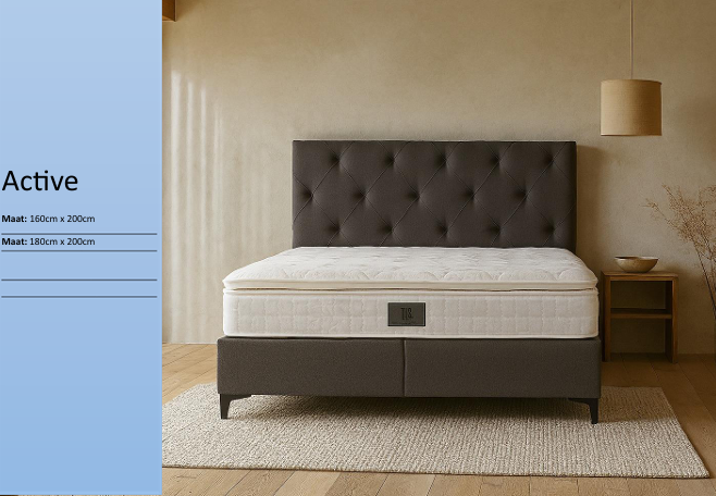 Active tweepersoonsbed inclusief topper en matras