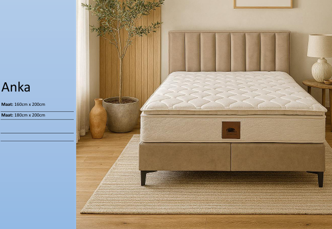 Anka tweepersoonsbed met topper en matras