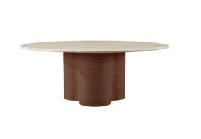 Oslo bruin eettafel wit marmer blad