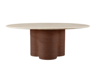 Oslo bruin eettafel wit marmer blad