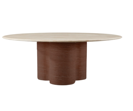 Oslo bruin eettafel wit marmer blad