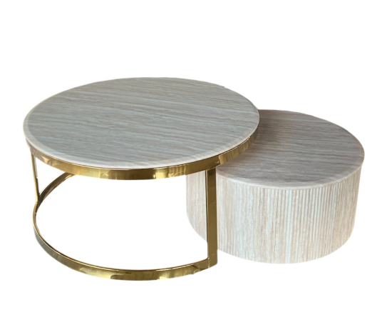 Fox gold salontafel marmer blad