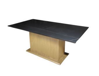 Loqum eettafel zwart goud ceramic