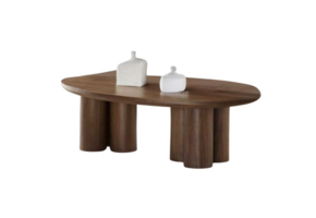 Royal salontafel ovaal bruin veneer plain