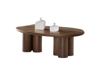 Royal salontafel ovaal bruin veneer plain