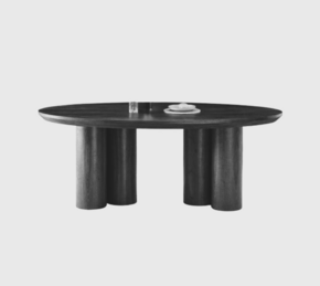 Royal ovale eettafel zwart fineer