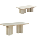 Royal cream eettafel en salontafel