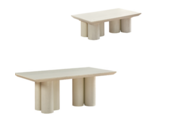 Royal cream eettafel en salontafel