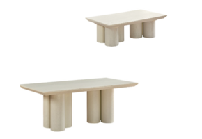 Royal cream eettafel en salontafel