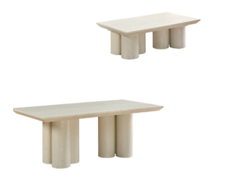 Royal cream eettafel en salontafel