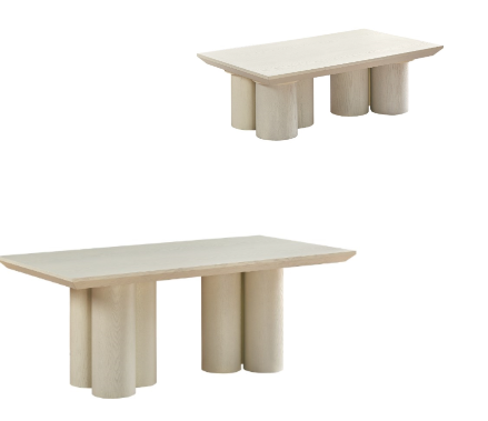 Royal cream eettafel en salontafel