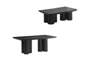 Royal eettafel  en salontafel zwart fineer