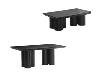 Royal eettafel  en salontafel zwart fineer