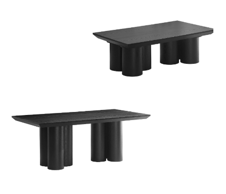 Royal eettafel  en salontafel zwart fineer