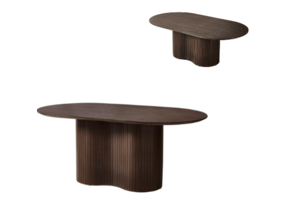 Taurus bruin fineer salontafel en eettafel