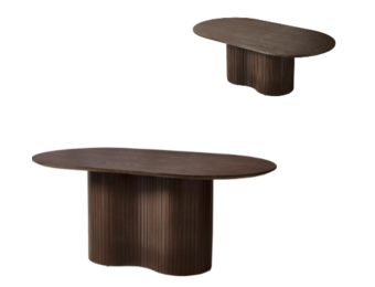 Taurus bruin fineer salontafel en eettafel