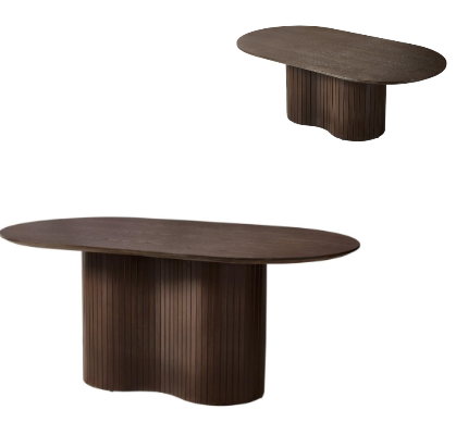 Taurus bruin fineer salontafel en eettafel