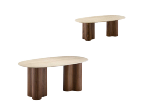 Oslo bruin ovale eettafel en salontafel