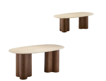 Oslo bruin ovale eettafel en salontafel