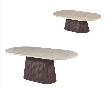 Kimberly Black ovale eettafel en salontafel