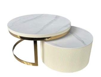 Fox goud wit fineer salontafel