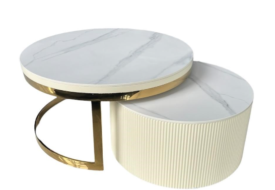 Fox goud wit fineer salontafel