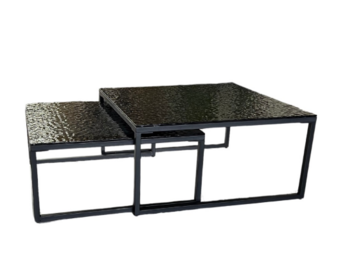 Sasy black glas top salontafel