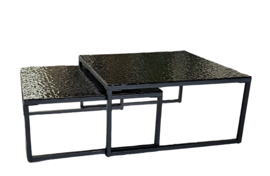 Sasy black glas top salontafel