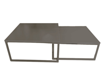 Sasy donkergrijs glas top salontafel