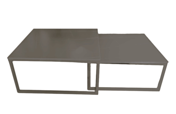 Sasy donkergrijs glas top salontafel