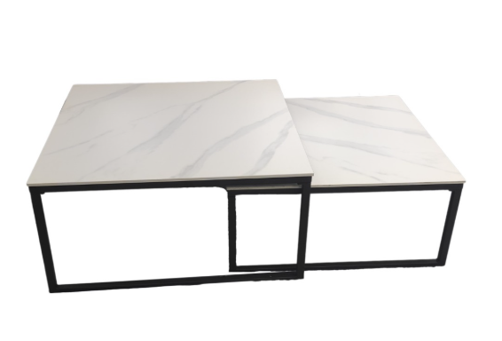 Sasy zwart wit sinter stone salontafel