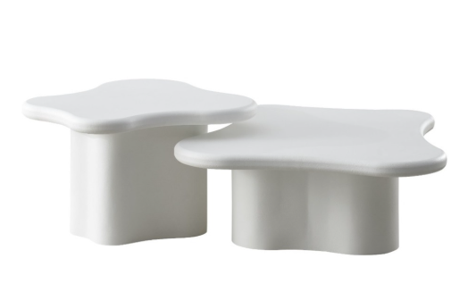 New organic salontafel ovaal wit 2 delig