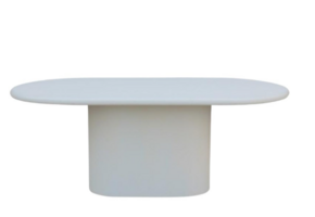 New organic eettafel ovaal wit