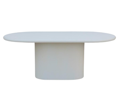 New organic eettafel ovaal wit