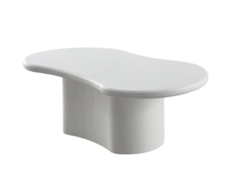 New organic salontafel curve ovaal wit