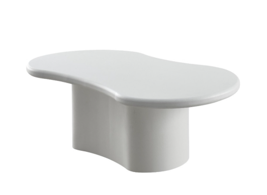 New organic salontafel curve ovaal wit