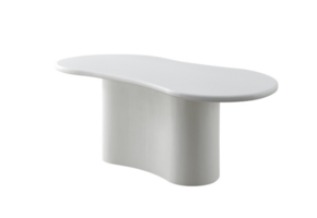 New organic eettafel curve ovaal wit