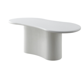 New organic eettafel curve ovaal wit
